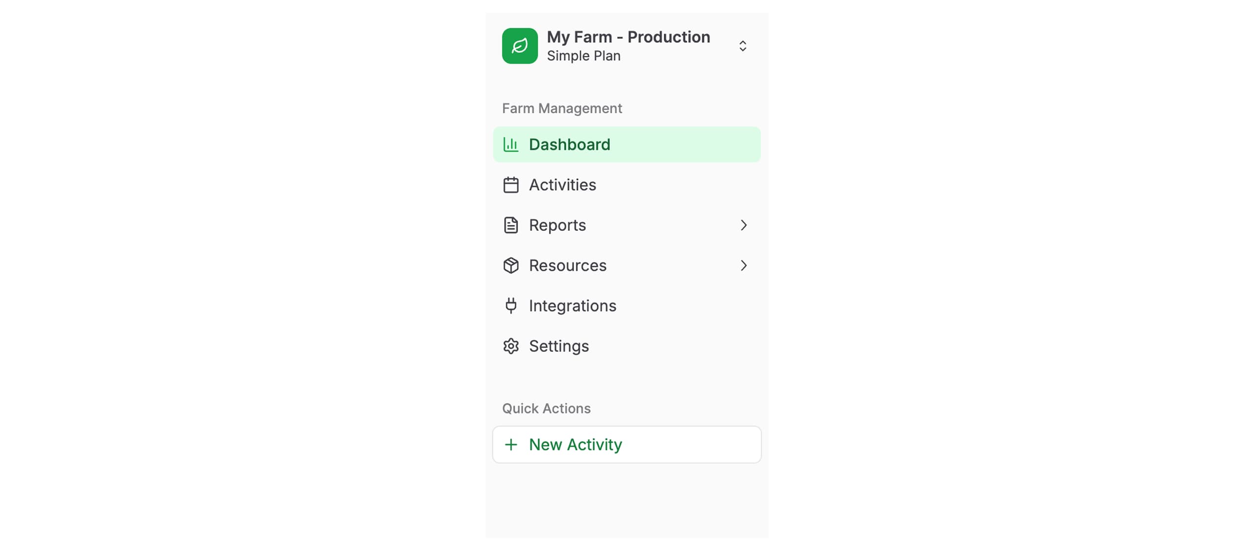 Sidebar navigation menu