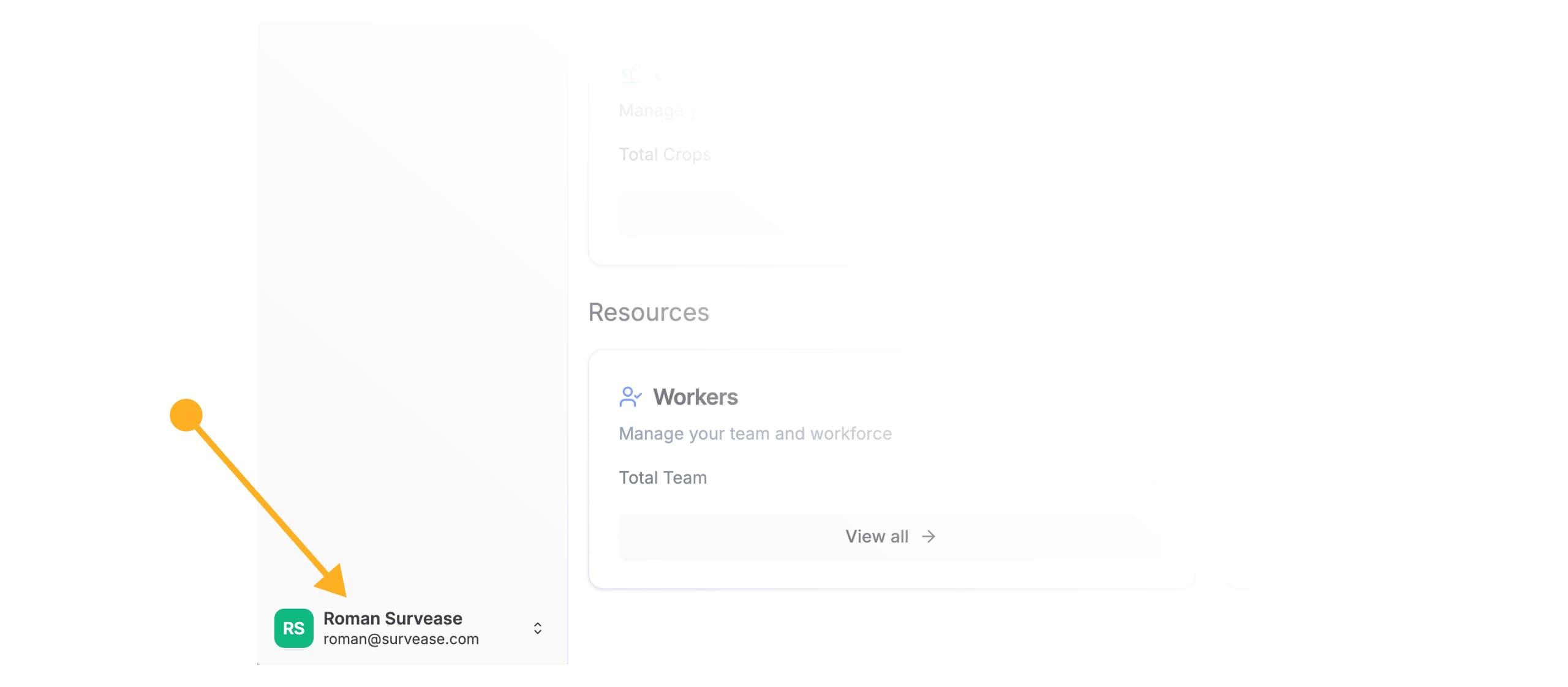 Sidebar with user profile